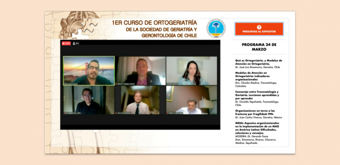Se inicia inédito Curso de Ortogeriatría con alto interés nacional e internacional